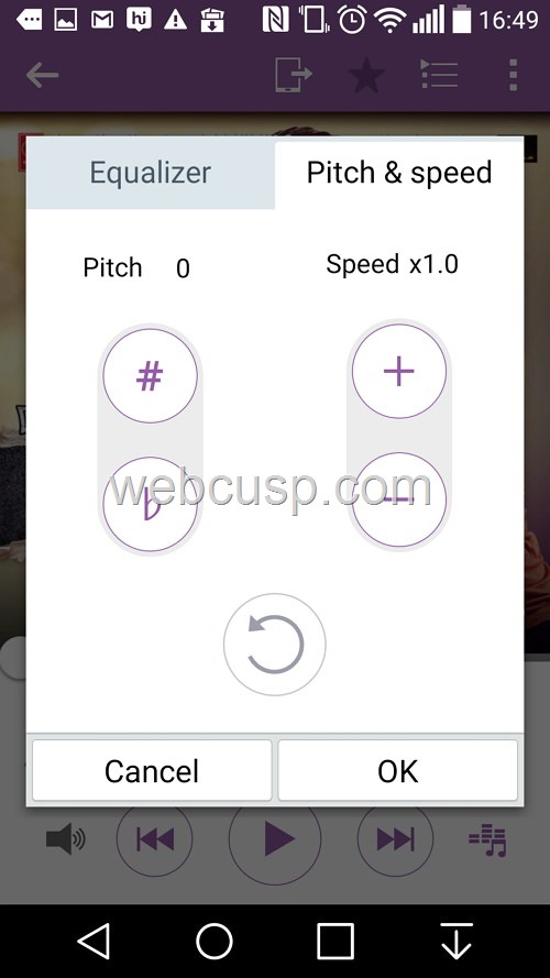 Pitch and Speed Control LG G2